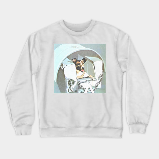 Laika Space Dog / Retro Soviet Style Design Crewneck Sweatshirt by DankFutura
